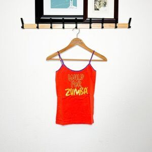 Zumba NWT! Wild for Zumba Spaghetti Strap Tank Coral Reversible Dance Fitness S